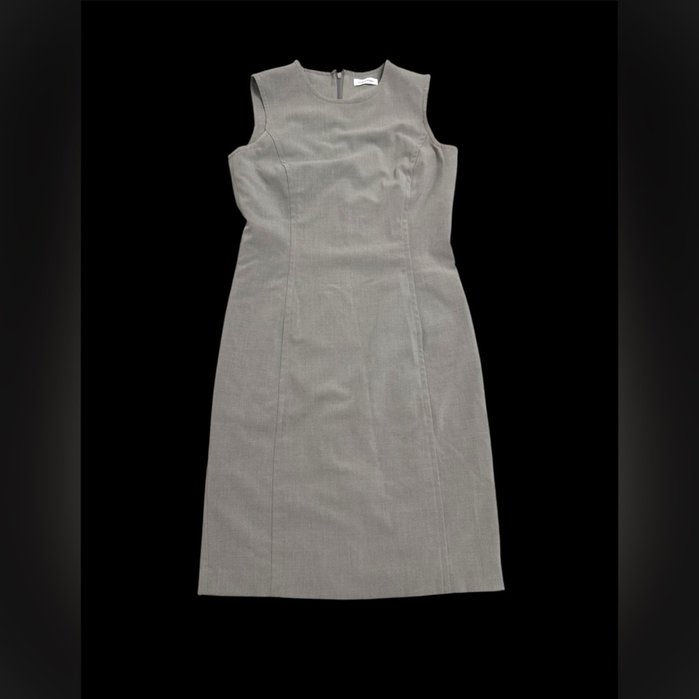 Fitted Gray Sleeveless Dress Classy Tailored Lined Size 6